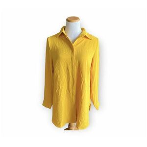 Womens Passports Vibrant Button Down Tunic Top - Sz L